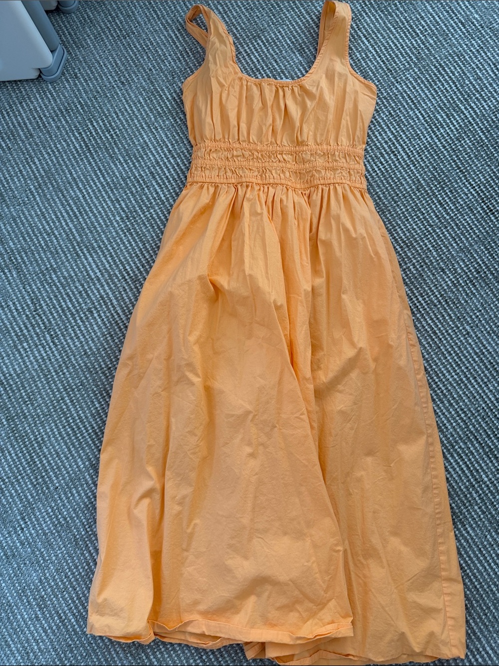 LOFT Sleeveless Midi Dress in Peach-Orange